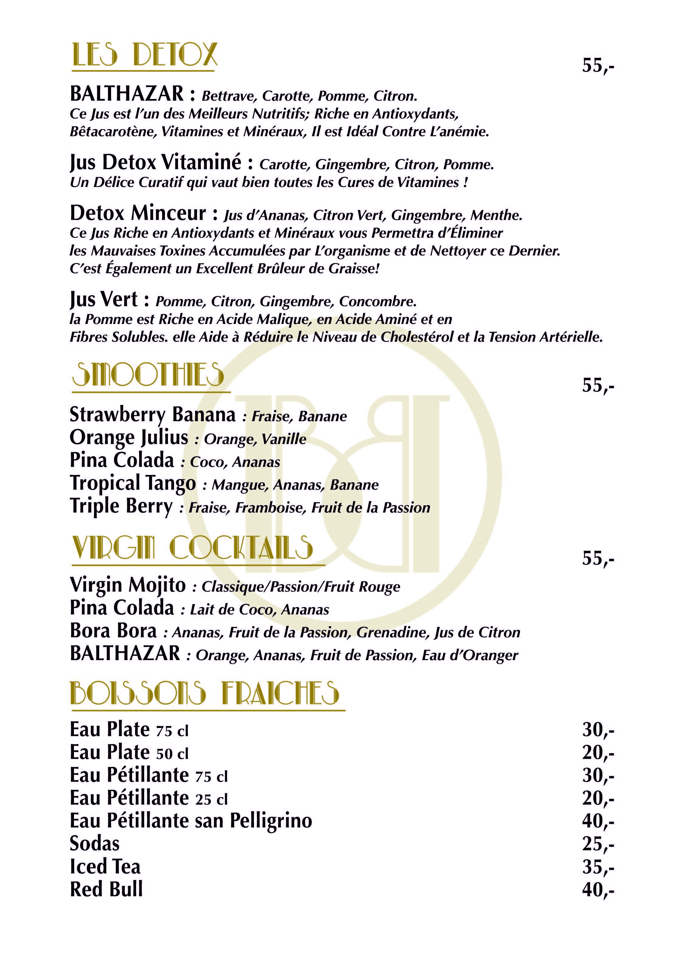 Balthazar Menu Page 9